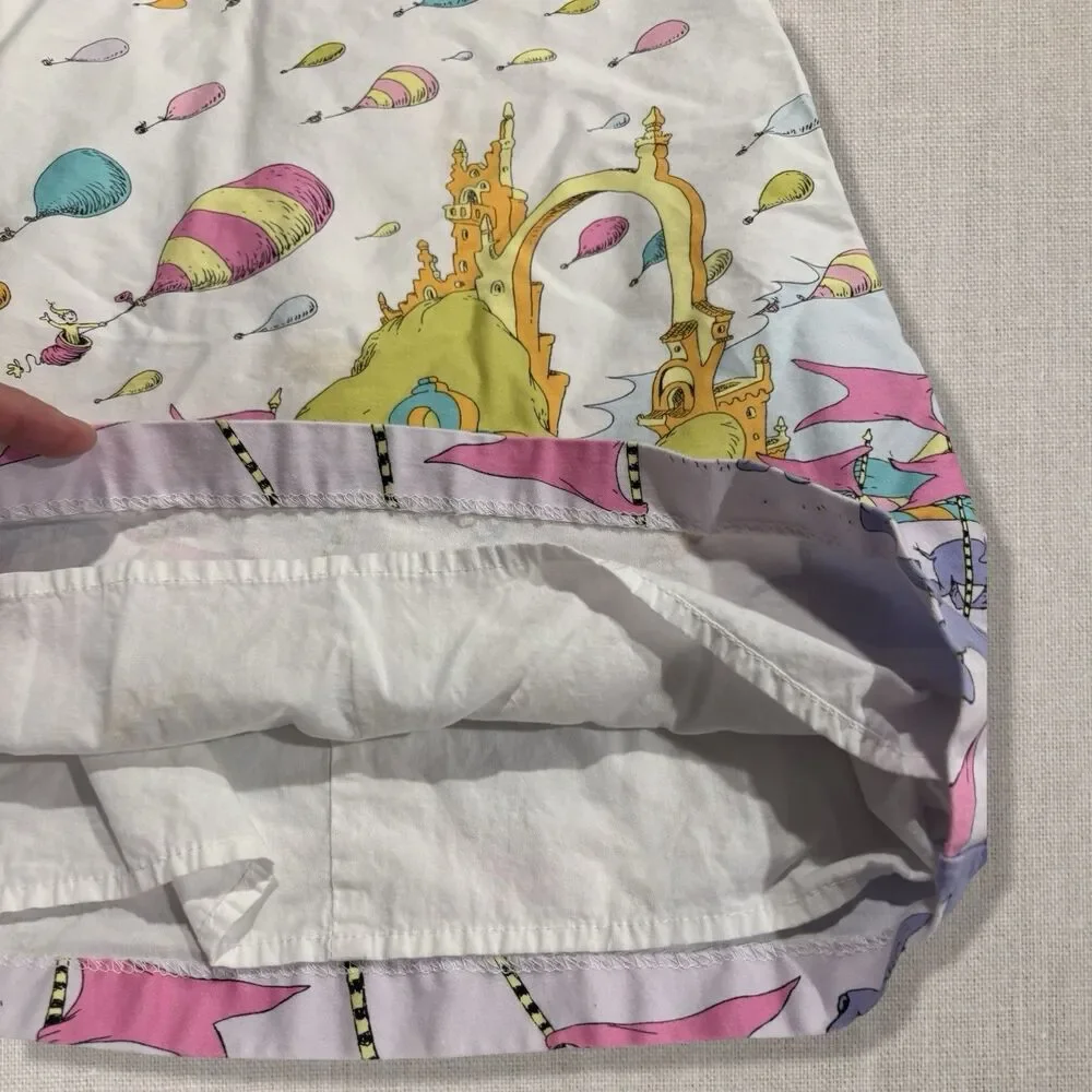 Dr. Seuss Hot Air Balloon Elephant Border Dress Girls 4T Cotton